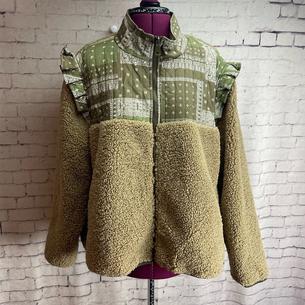 Driftwood size XL Bixby Bandana Print jacket Sherpa